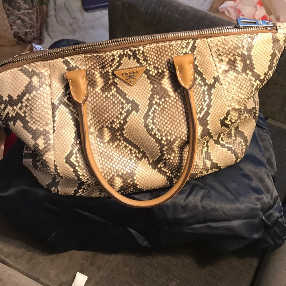 Snakeskin Prada handbag